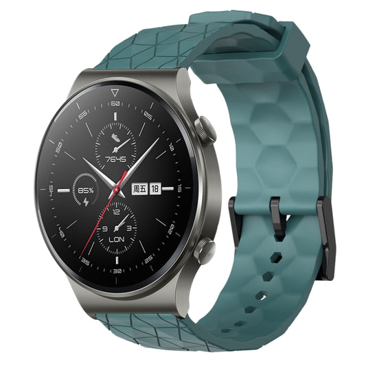 For Huawei GT2 Pro 22mm Football Pattern Solid Color Silicone Watch Band(Rock Cyan) by buy2fix