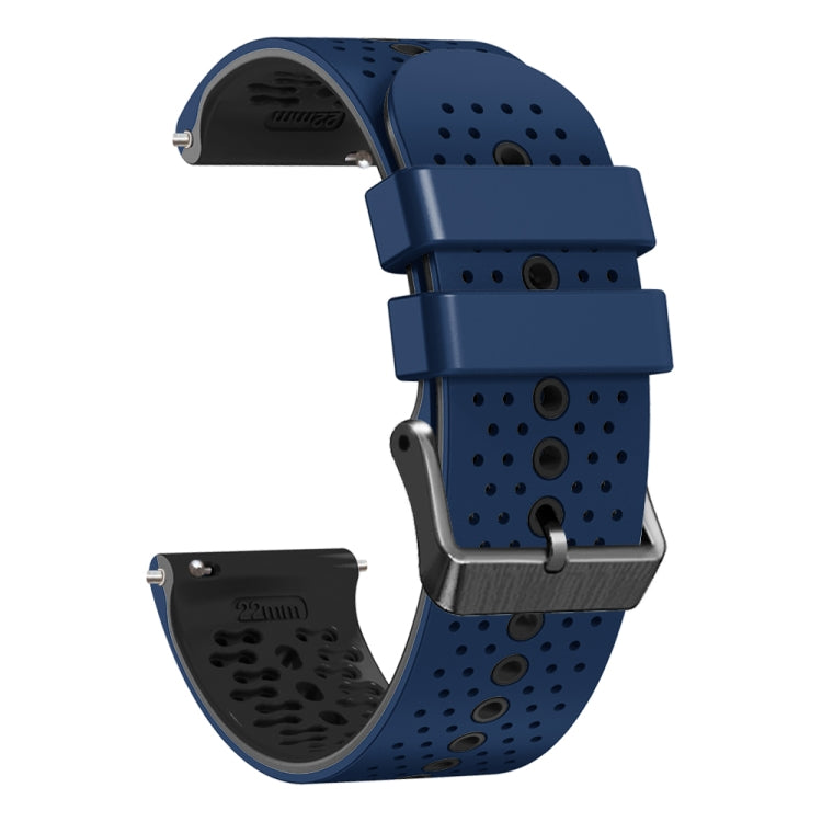 For Huawei GT2 Pro 22mm Perforated Two-Color Silicone Watch Band(Midnight Blue+Black) by buy2fix