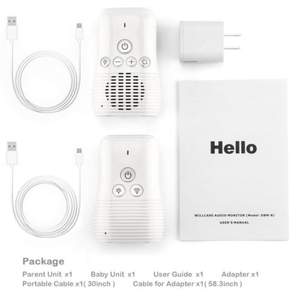 DBM-8 Wireless Audio Two-way Talk Back Baby Monitor, Intercom Sound Alert for Infant(EU Plug) - Baby Monitor by buy2fix | Online Shopping UK | buy2fix