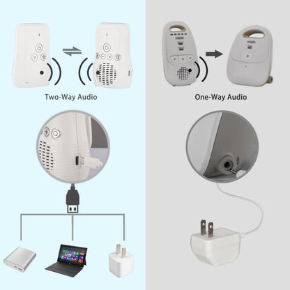 DBM-8 Wireless Audio Two-way Talk Back Baby Monitor, Intercom Sound Alert for Infant(UK Plug) - Baby Monitor by buy2fix | Online Shopping UK | buy2fix
