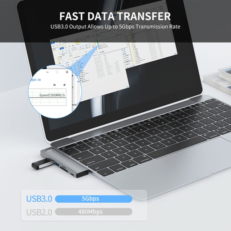 ENKAY Hat-Prince 7 in 2 Type-C to 4K HDMI Docking Station Adapter Hub SD/TF Card Reader by buy2fix