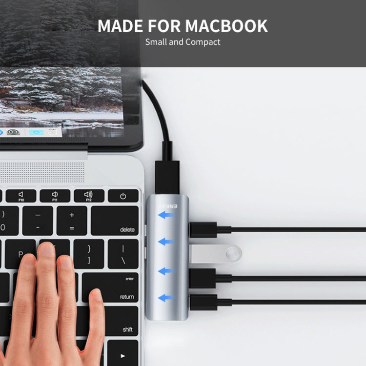 ENKAY Hat-Prince 5 in 2 Hub Type-C to 4K HDMI / USB 3.0 Docking Station Adapter by ENKAY