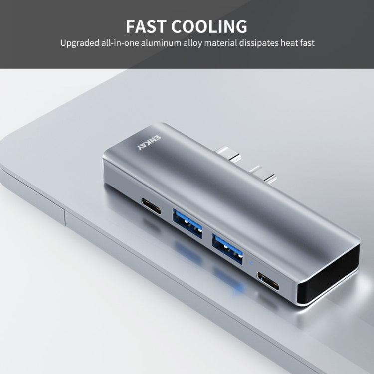 ENKAY Hat-Prince 5 in 2 Hub Type-C to 4K HDMI / USB 3.0 Docking Station Adapter by ENKAY