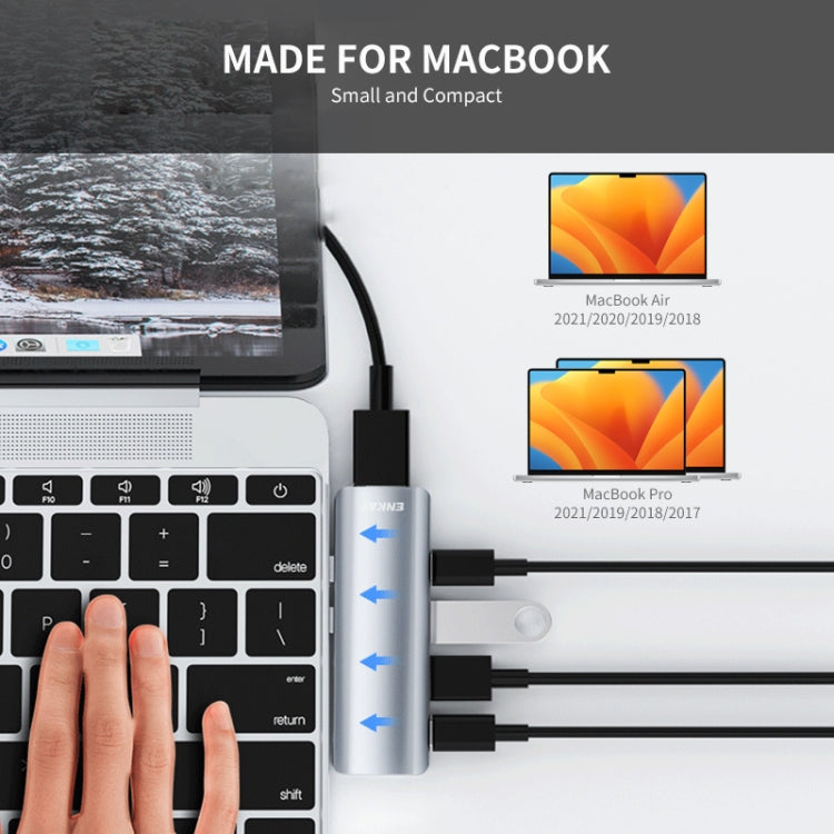 ENKAY Hat-Prince 5 in 2 Hub Type-C to 4K HDMI / USB 3.0 Docking Station Adapter by ENKAY