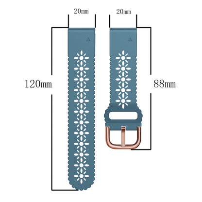 For Garmin Fenix 6S 20mm Lady's Silicone Watch Band With Lace Punch(Grey) - Watch Bands by buy2fix | Online Shopping UK | buy2fix