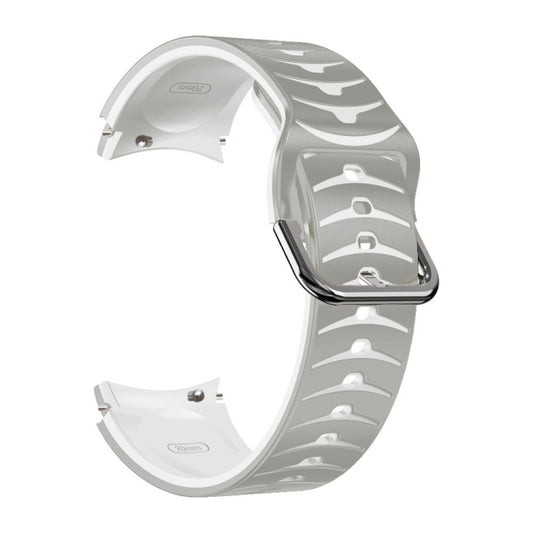 For Samsung Galaxy Watch 5 Pro 45mm Curved Texture Silicone Watch Band(Grey+White) - Watch Bands by buy2fix | Online Shopping UK | buy2fix
