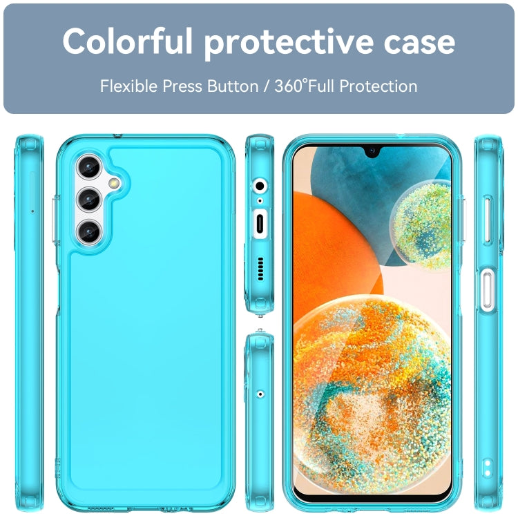 For Samsung Galaxy A14 5G Candy Series TPU Phone Case(Transparent Blue) by buy2fix