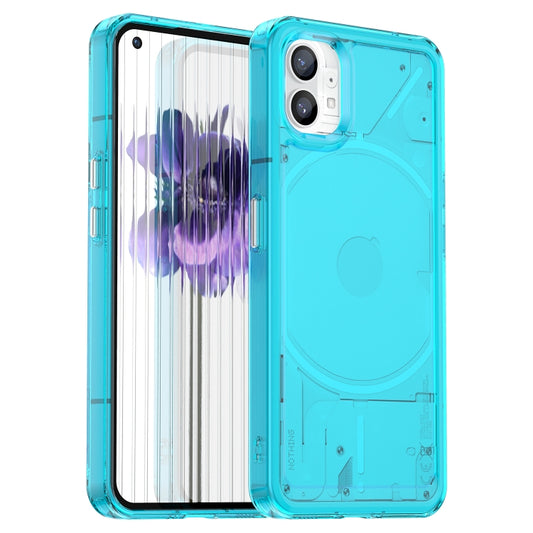 For Nothing Phone 1 Candy Series TPU Phone Case(Transparent Blue) - Nothing Cases by buy2fix | Online Shopping UK | buy2fix