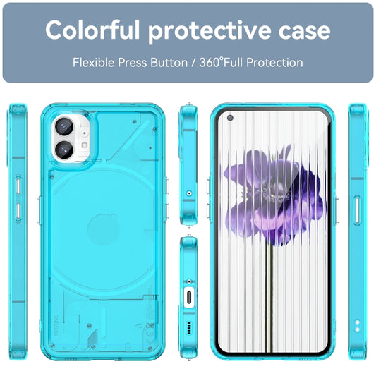For Nothing Phone 1 Candy Series TPU Phone Case(Transparent Blue) - Nothing Cases by buy2fix | Online Shopping UK | buy2fix