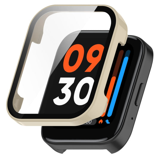 For Realme Watch 3 Pro PC+ Toughened Film Integrated Protective Case(Ivory) - Watch Case by buy2fix | Online Shopping UK | buy2fix
