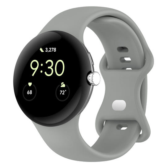For Google Pixel Watch 5 / 4 / 3 / 2 / 1 41mm Loop Type Solid Color Silicone Watch Band, Size:L(Grey)