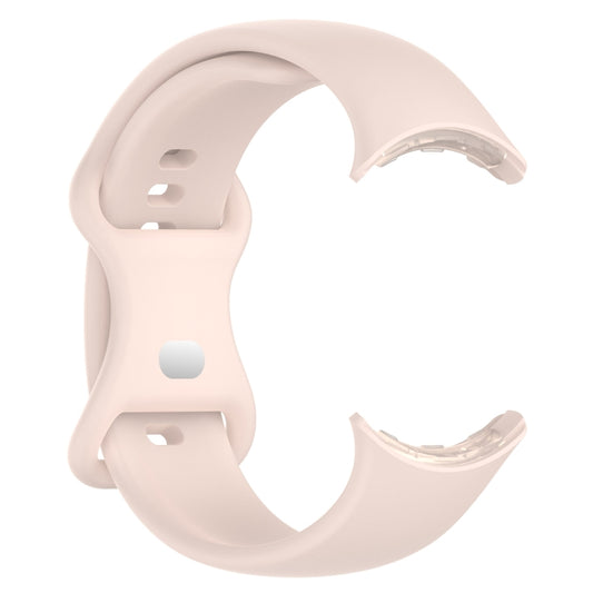 For Google Pixel Watch Loop Type Solid Color Silicone Watch Band, Size:S(Pink) - Watch Bands by buy2fix | Online Shopping UK | buy2fix