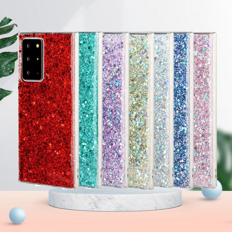 For Samsung Galaxy A03s EU Edition Glitter Sequins Epoxy TPU Phone Case(Blue) - Galaxy Phone Cases by buy2fix | Online Shopping UK | buy2fix