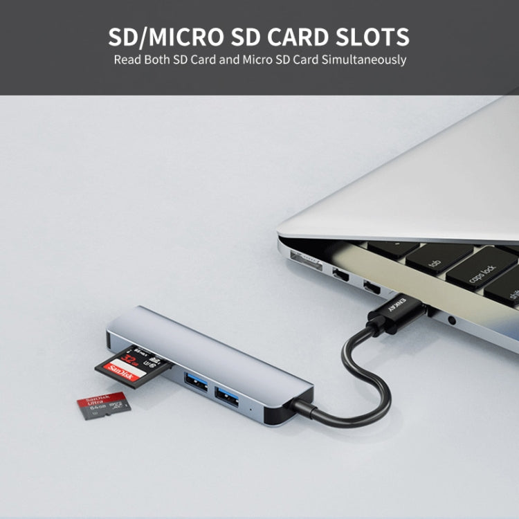 ENKAY Hat-Prince 5 in 1 Docking Station Adapter HUB SD/TF Card Reader, Interface:USB 3.0 by ENKAY