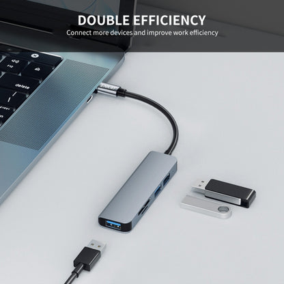 ENKAY Hat-Prince 5 in 1 Docking Station Adapter HUB SD/TF Card Reader, Interface:Type-C by ENKAY