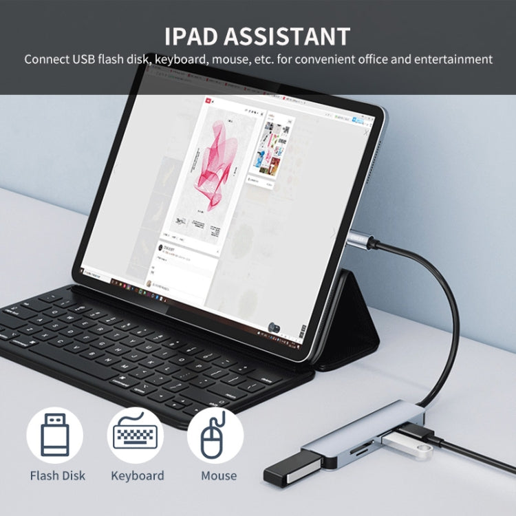 ENKAY Hat-Prince 5 in 1 Docking Station Adapter HUB SD/TF Card Reader, Interface:Type-C by ENKAY