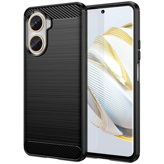 For Huawei Nova 10 SE 4G Brushed Texture Carbon Fiber TPU Phone Case(Black) - Huawei Cases by buy2fix | Online Shopping UK | buy2fix
