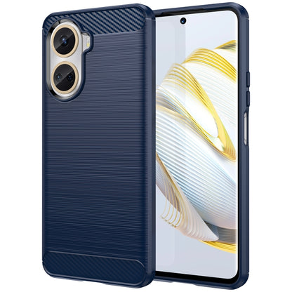 For Huawei Nova 10 SE 4G Brushed Texture Carbon Fiber TPU Phone Case(Blue) - Huawei Cases by buy2fix | Online Shopping UK | buy2fix