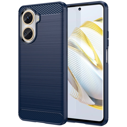 For Huawei Nova 10 SE 4G Brushed Texture Carbon Fiber TPU Phone Case(Blue) - Huawei Cases by buy2fix | Online Shopping UK | buy2fix