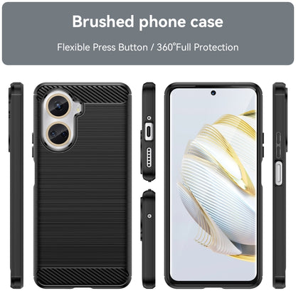 For Huawei Nova 10 SE 4G Brushed Texture Carbon Fiber TPU Phone Case(Blue) - Huawei Cases by buy2fix | Online Shopping UK | buy2fix