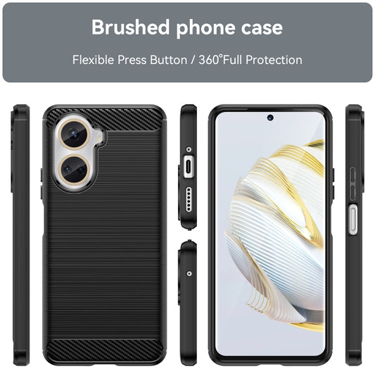 For Huawei Nova 10 SE 4G Brushed Texture Carbon Fiber TPU Phone Case(Blue) - Huawei Cases by buy2fix | Online Shopping UK | buy2fix