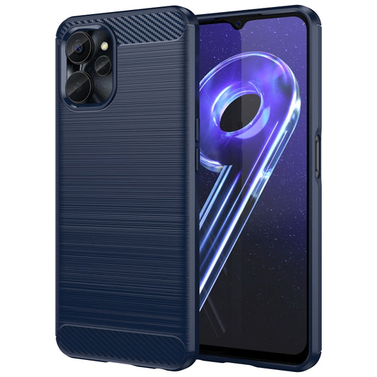 For Realme 10 5G Brushed Texture Carbon Fiber TPU Phone Case(Blue) - Realme Cases by buy2fix | Online Shopping UK | buy2fix