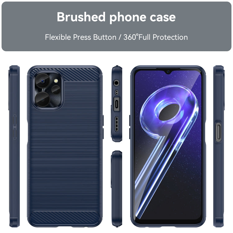 For Realme 10 5G Brushed Texture Carbon Fiber TPU Phone Case(Blue) - Realme Cases by buy2fix | Online Shopping UK | buy2fix