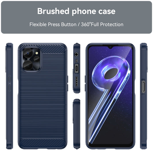 For Realme 10 5G Brushed Texture Carbon Fiber TPU Phone Case(Blue) - Realme Cases by buy2fix | Online Shopping UK | buy2fix
