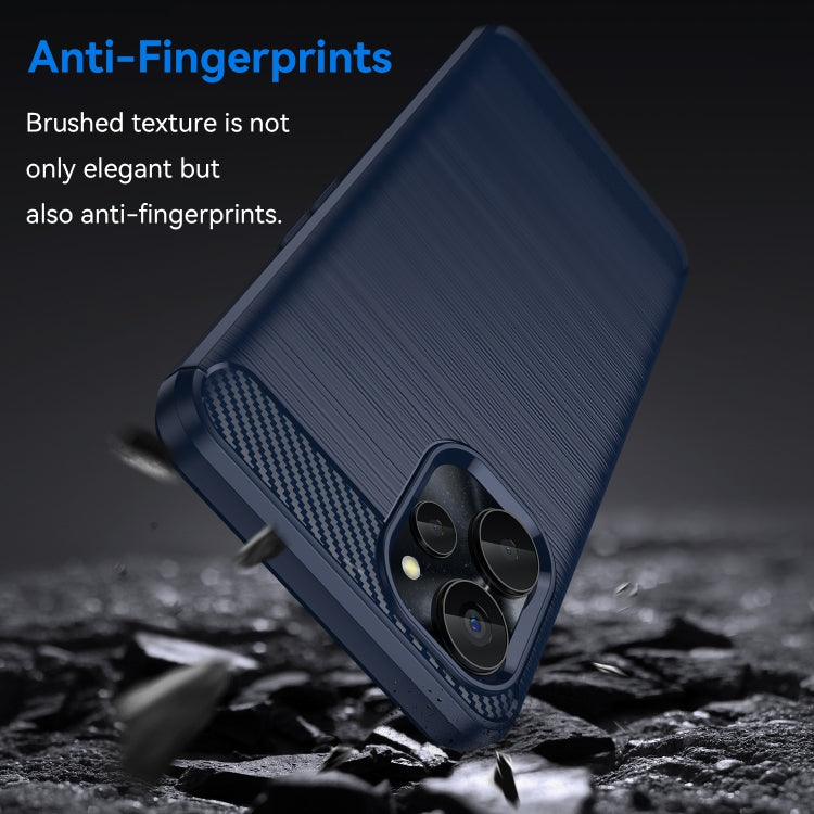 For Realme 10 5G Brushed Texture Carbon Fiber TPU Phone Case(Blue) - Realme Cases by buy2fix | Online Shopping UK | buy2fix