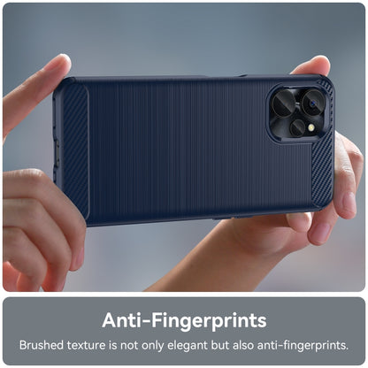 For Realme 10 5G Brushed Texture Carbon Fiber TPU Phone Case(Blue) - Realme Cases by buy2fix | Online Shopping UK | buy2fix