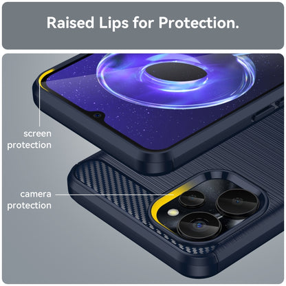 For Realme 10 5G Brushed Texture Carbon Fiber TPU Phone Case(Blue) - Realme Cases by buy2fix | Online Shopping UK | buy2fix