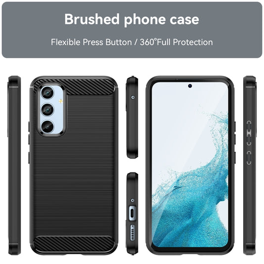 For Samsung Galaxy A54 5G Brushed Texture Carbon Fiber TPU Phone Case(Blue) by buy2fix