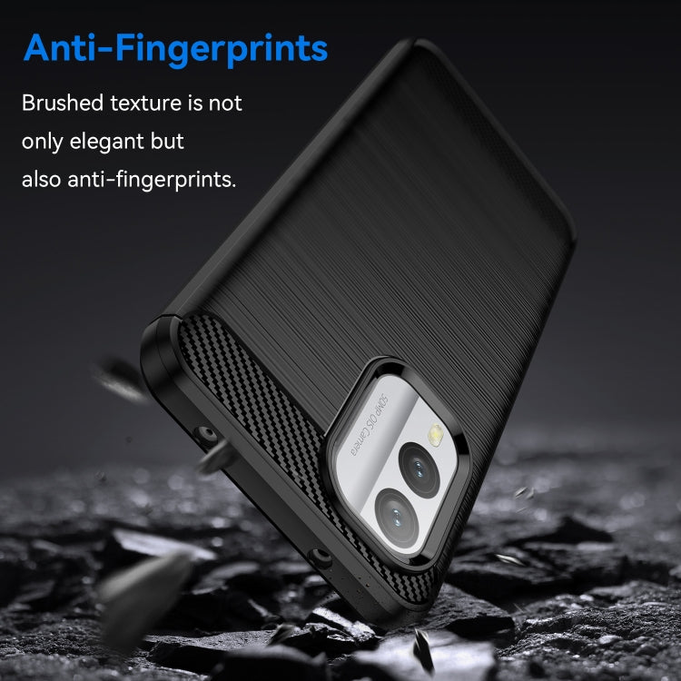 For Nokia X30 5G Brushed Texture Carbon Fiber TPU Phone Case(Black) by buy2fix