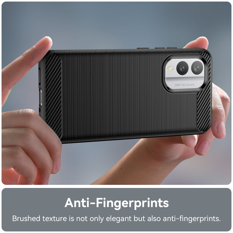 For Nokia X30 5G Brushed Texture Carbon Fiber TPU Phone Case(Black) by buy2fix