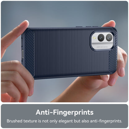 For Nokia X30 5G Brushed Texture Carbon Fiber TPU Phone Case(Blue) by buy2fix