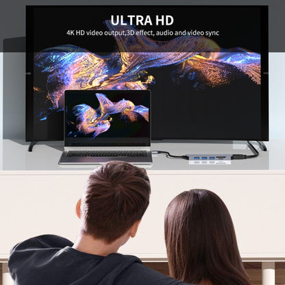 ENKAY Hat-Prince 6 in 1 Type-C to 4K HDMI Docking Station Adapter USB-C Hub SD/TF Card Reader by ENKAY