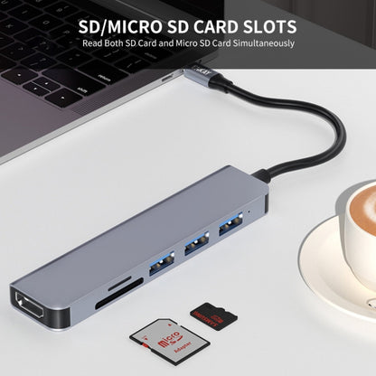 ENKAY Hat-Prince 6 in 1 Type-C to 4K HDMI Docking Station Adapter USB-C Hub SD/TF Card Reader by ENKAY