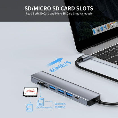 ENKAY Hat-Prince 7 in 1 Type-C to 4K HDMI Docking Station Adapter PD Quick Charge Hub SD/TF Card Reader by ENKAY