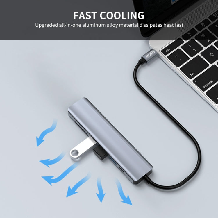 ENKAY Hat-Prince 7 in 1 Type-C to 4K HDMI Docking Station Adapter PD Quick Charge Hub SD/TF Card Reader by ENKAY