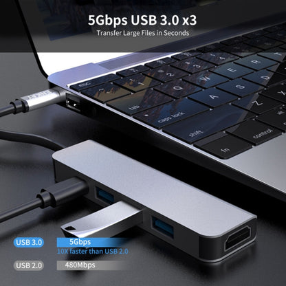 ENKAY Hat-Prince 5 in 1 Type-C Hub 4K HDMI Converter Docking Station USB 3.0 Adapter by ENKAY