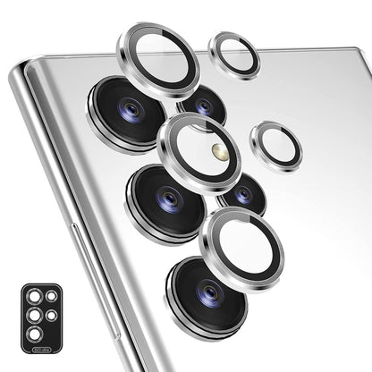 For Samsung Galaxy S23 Ultra 5G ENKAY Rear Lens Aluminium Alloy Tempered Glass Film(Silver) - Galaxy S23 Ultra 5G Tempered Glass by ENKAY | Online Shopping UK | buy2fix