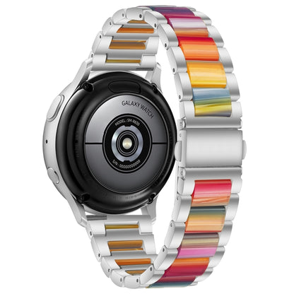 For Galaxy Watch 5 40 / 44mm Interbead Resin Metal Watch Band(Silver Rainbow) - Watch Bands by buy2fix | Online Shopping UK | buy2fix