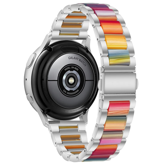 For Galaxy Watch 5 40 / 44mm Interbead Resin Metal Watch Band(Silver Rainbow) - Watch Bands by buy2fix | Online Shopping UK | buy2fix
