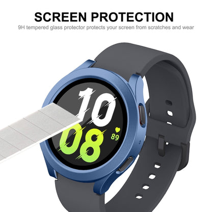 For Samsung Galaxy Watch4/5 40mm ENKAY Hat-Prince Waterproof Full Coverage PC Frame + 9H Tempered Glass Case(Black) - Watch Cases by ENKAY | Online Shopping UK | buy2fix