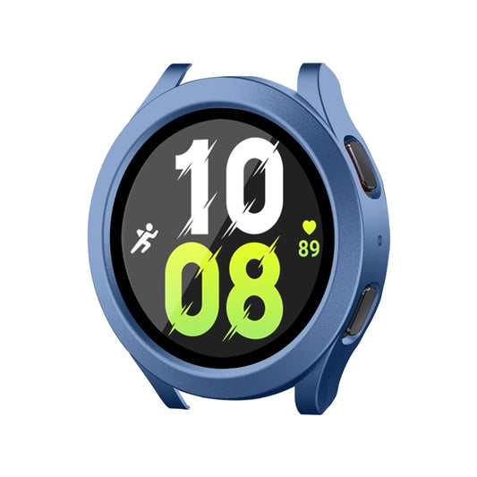 For Samsung Galaxy Watch4/5 44mm ENKAY Hat-Prince Waterproof Full Coverage PC Frame + 9H Tempered Glass Case(Grey Blue) - Watch Cases by ENKAY | Online Shopping UK | buy2fix