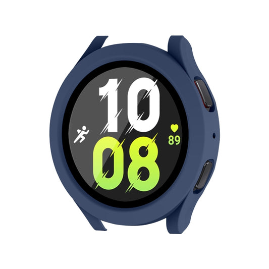For Samsung Galaxy Watch4/5 44mm ENKAY Hat-Prince Waterproof Full Coverage PC Frame + 9H Tempered Glass Case(Dark Blue) - Watch Cases by ENKAY | Online Shopping UK | buy2fix