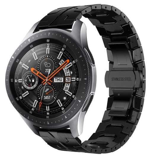 For Samsung Galaxy watch 46mm Armor Stainless Steel Metal Watch Band(Black) - Watch Bands by buy2fix | Online Shopping UK | buy2fix