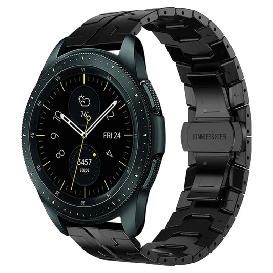 For Samsung Galaxy watch 42mm Armor Stainless Steel Metal Watch Band(Black) - Watch Bands by buy2fix | Online Shopping UK | buy2fix