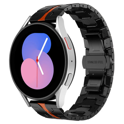 For Samsung Galaxy Watch5 / Watch5 Pro Armor Stainless Steel Metal Watch Band(Black+Red) by buy2fix