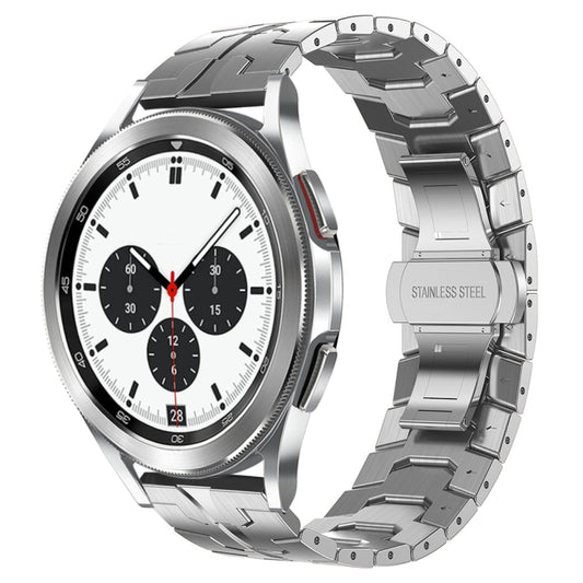 For Samsung Galaxy Watch4 / Watch4 Classic Armor Stainless Steel Metal Watch Band(Silver) - Watch Bands by buy2fix | Online Shopping UK | buy2fix